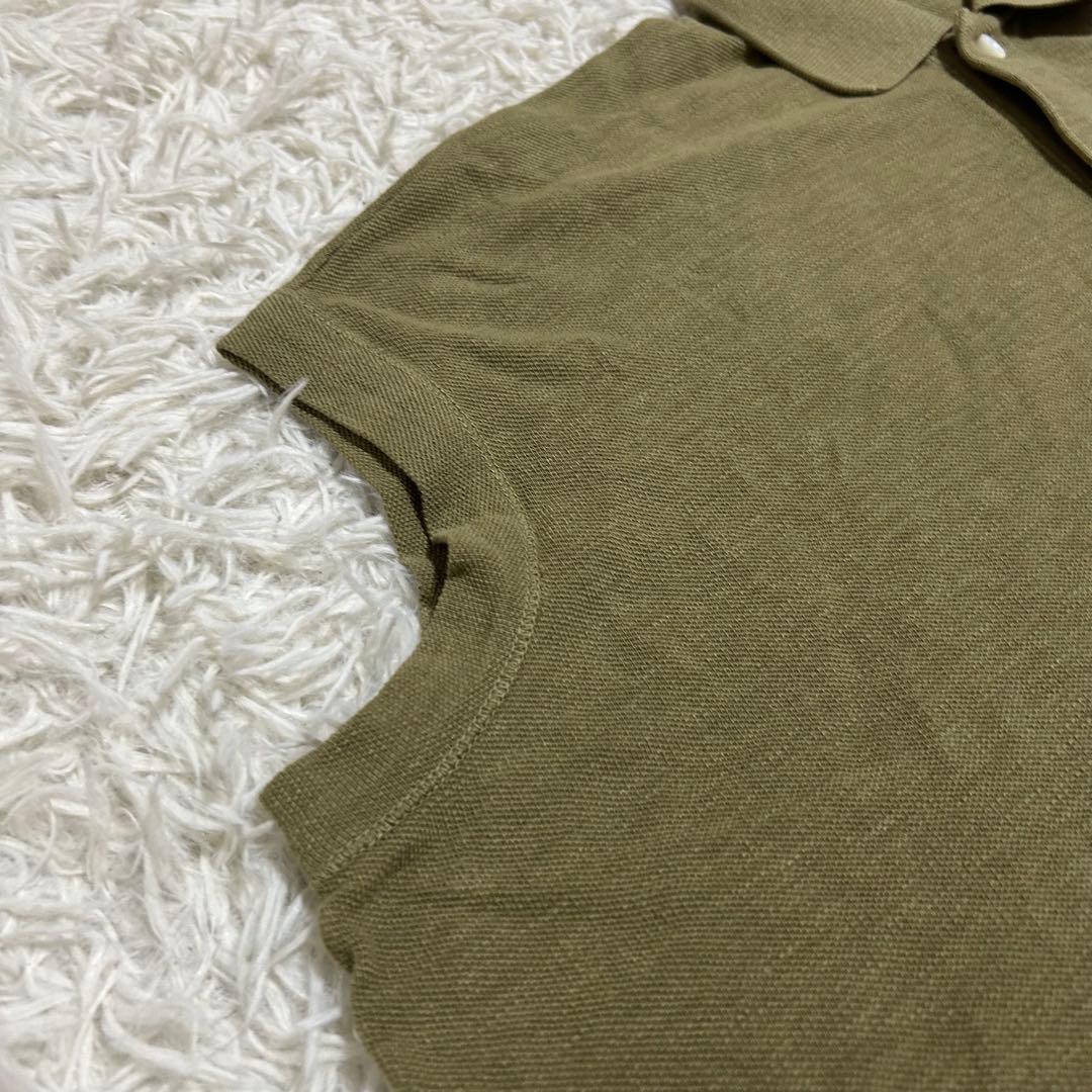 良品✨45R ジンバカノコの33色馬ポロ R刺繍 ゆったり ポロシャツ カーキ