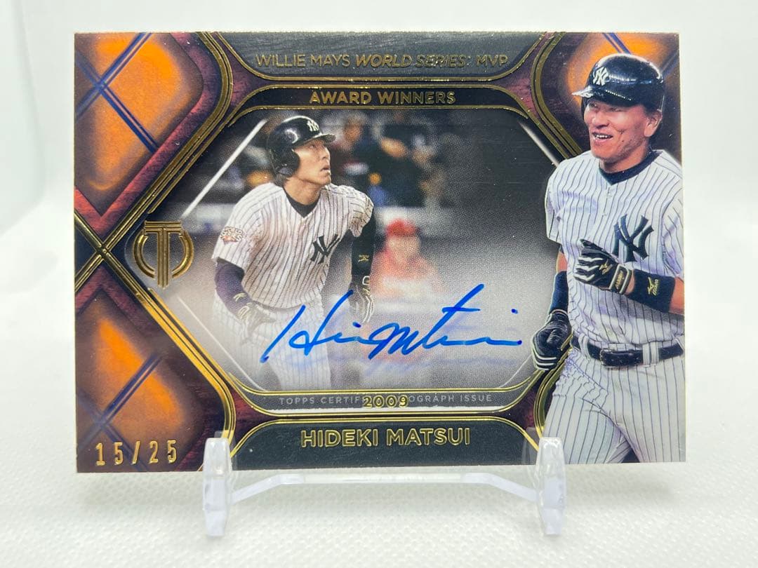 レア2022 Topps Tribute 25シリ直筆サインWS MVP松井秀喜