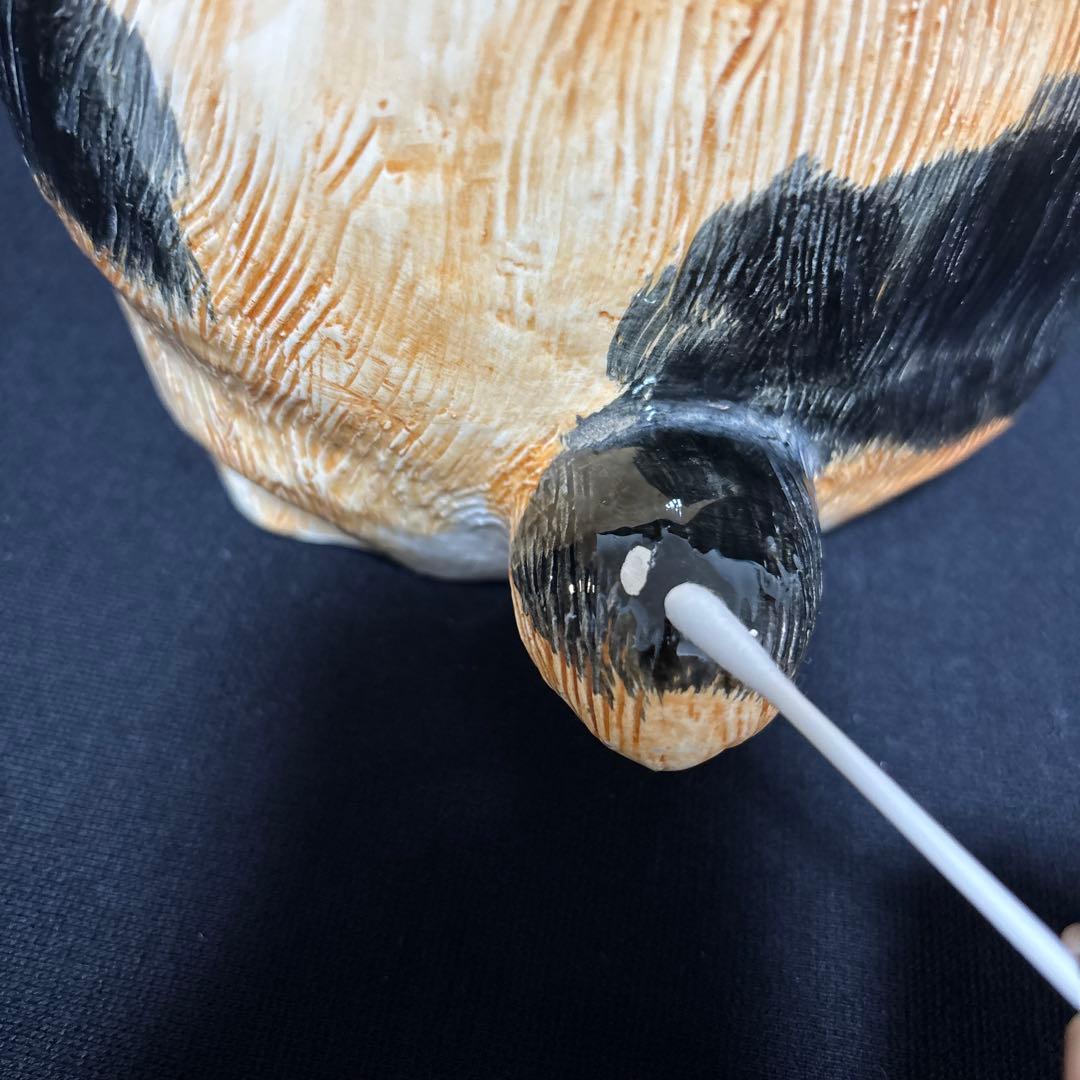 大きな三毛猫ちゃん陶器高さ39センチ