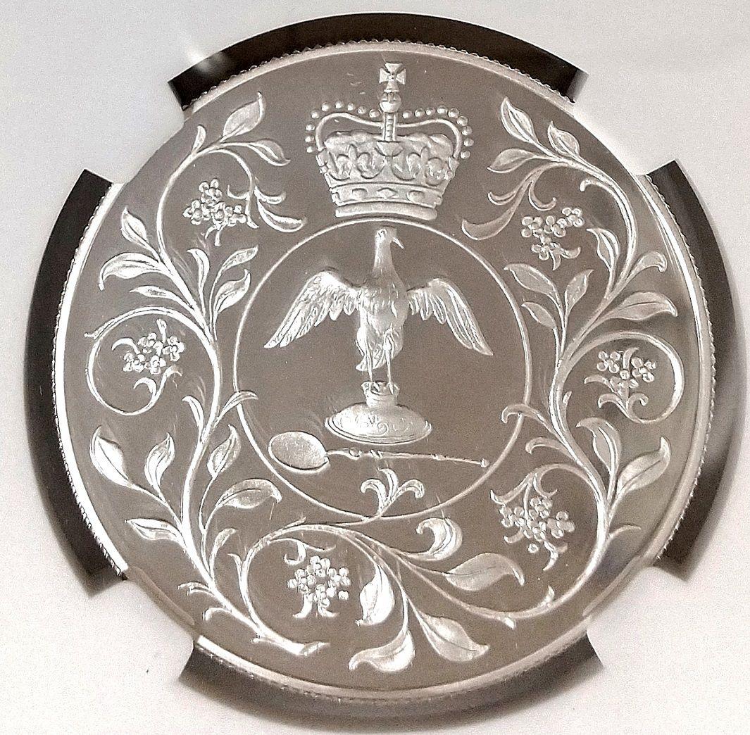 1977年 イギリス シルバージュビリー エリザベス2世 25P 銀貨 PF68