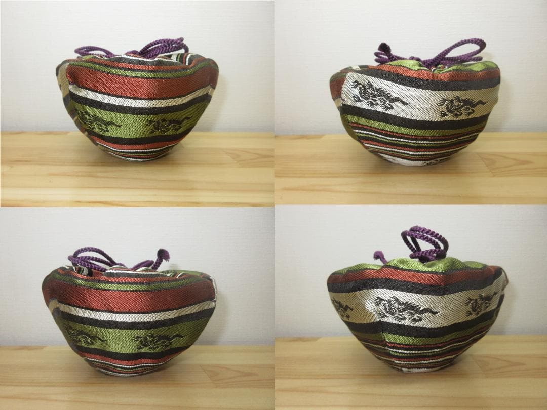 送料込【逢絢亭・新品】茶道具 仕覆 天目仕覆 正絹 龍麒麟文錦 日本製