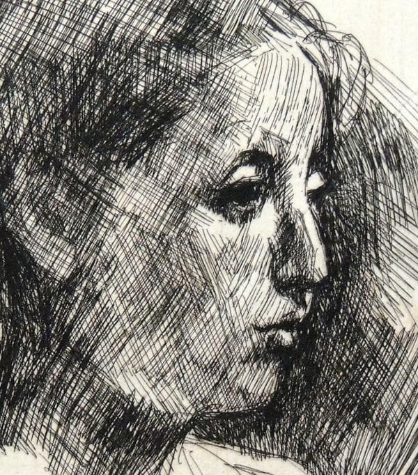 ◆ 小磯良平 ◆オリジナル銅版画シート ＜女性像＞ 21/100　test版