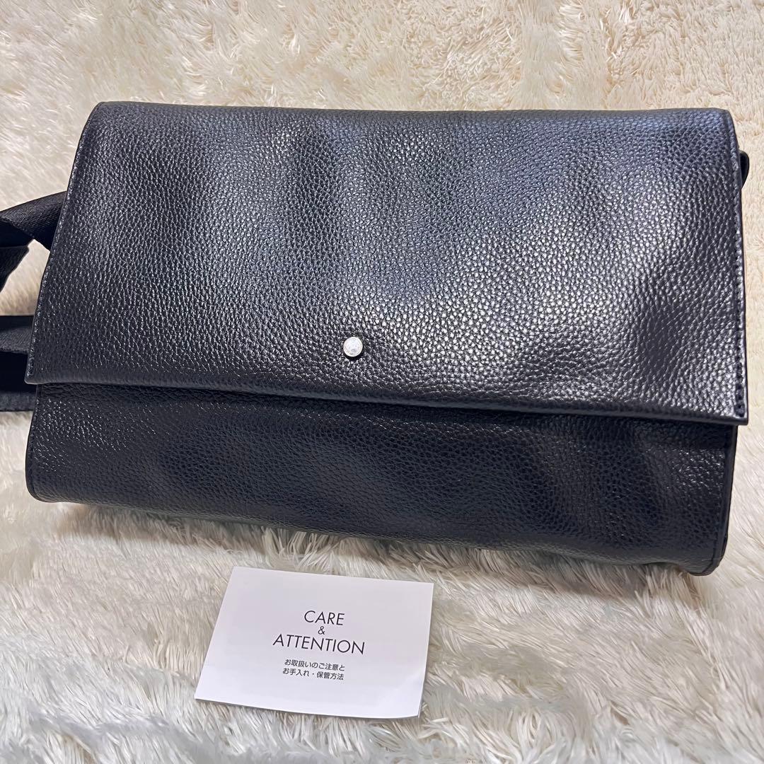 未使用美品✨イアパピヨネ ワイドテープショルダー ホワイトストーン ブラック