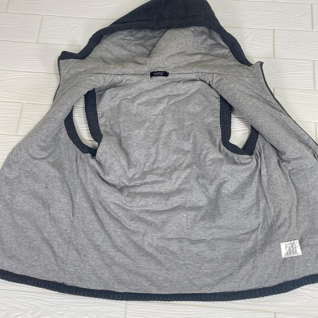 Burberry ブラックレーベル　中綿フーデッドニットベスト　パーカーベスト
