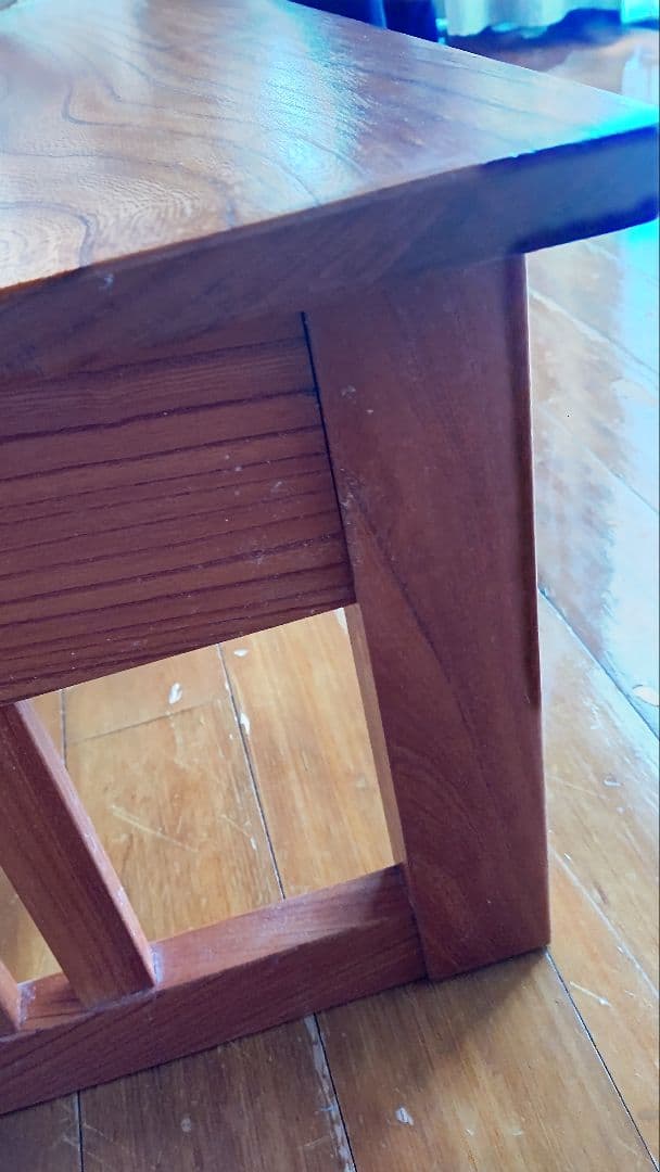 値下げ！昭和レトロ 古家具 木製　引き出し付　けやき　欅　座机　アンティーク