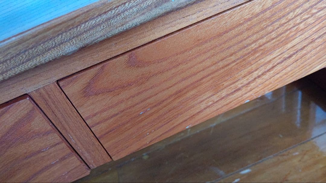 値下げ！昭和レトロ 古家具 木製　引き出し付　けやき　欅　座机　アンティーク