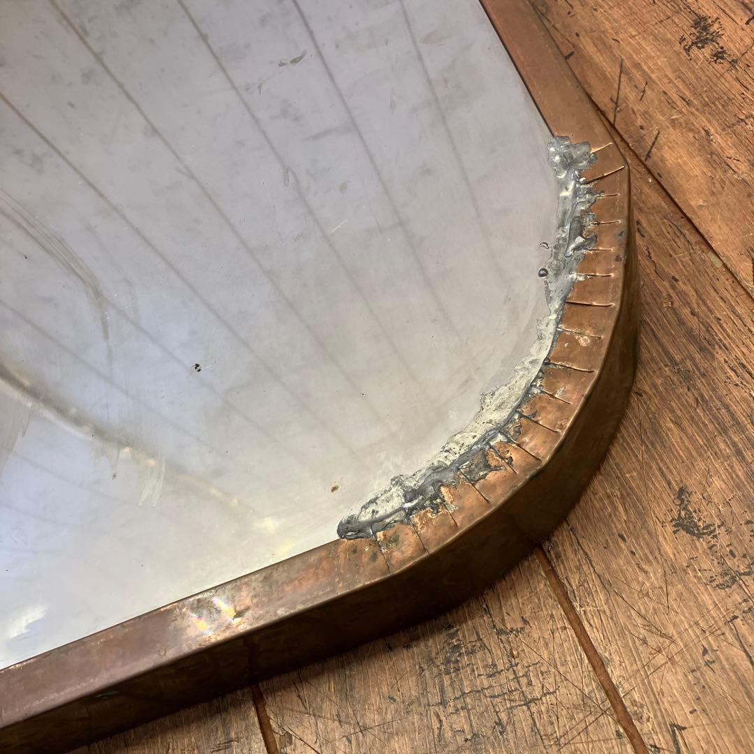 昭和レトロ 銅板台座 飾り台 古道具 高台プレート アンティーク飾り棚 長方形