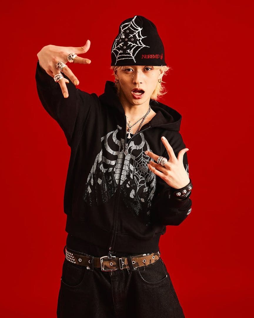 【supplier×NOREMID】 Fire Bones Zip Hoodie