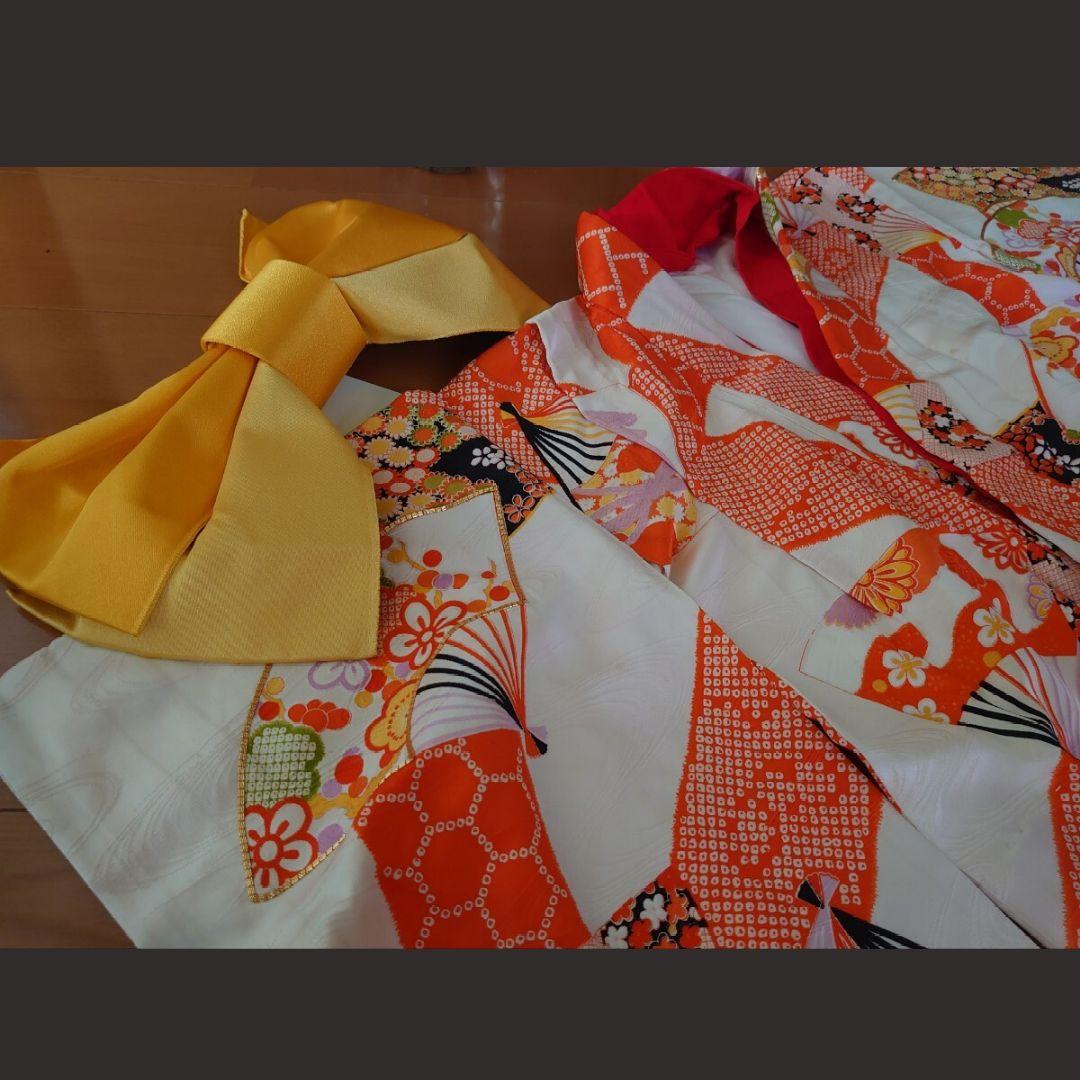 七五三 着物セット 草履 伝統柄 お祝い着7歳5歳　　お宮参り 記念撮影写真 扇