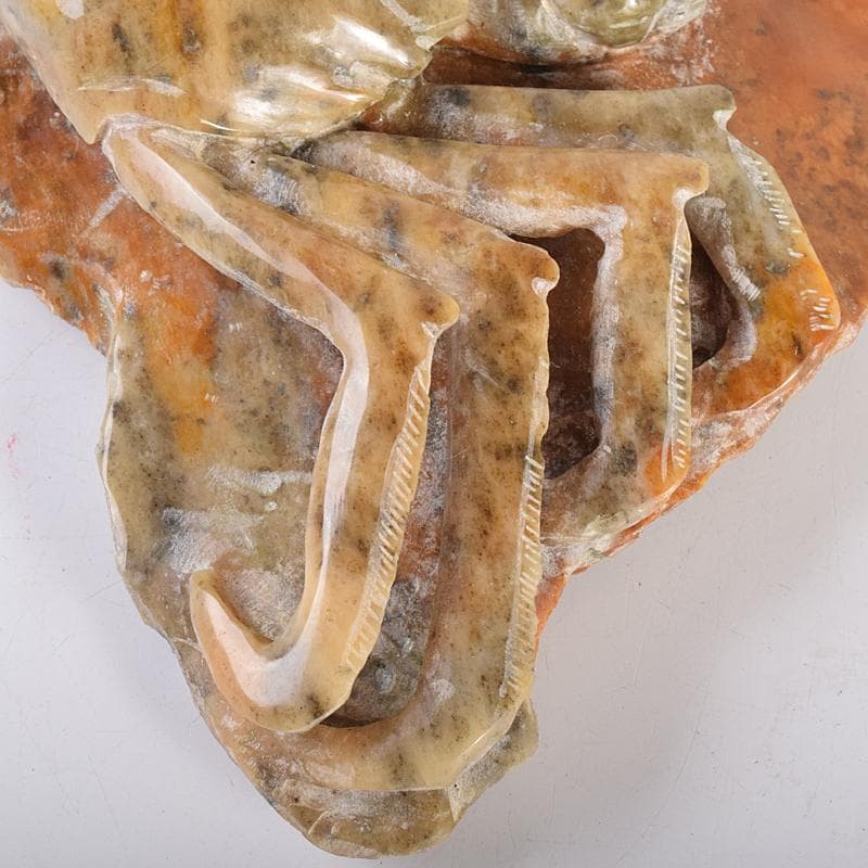 中国　玉石寿山石彫刻　蟹　置物　V　R7799B