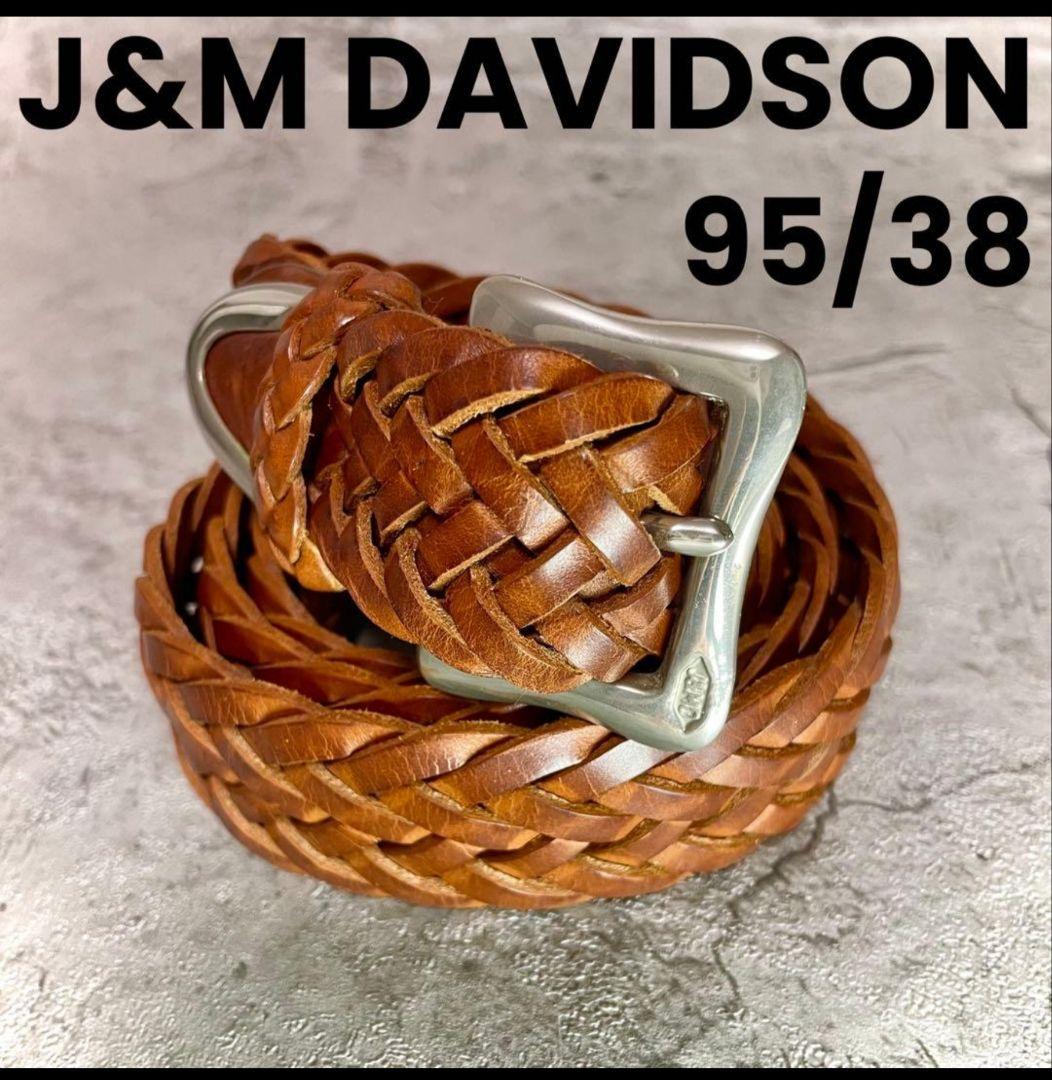 専用　J&M DAVIDSON 編み込みレザーベルト 95/38