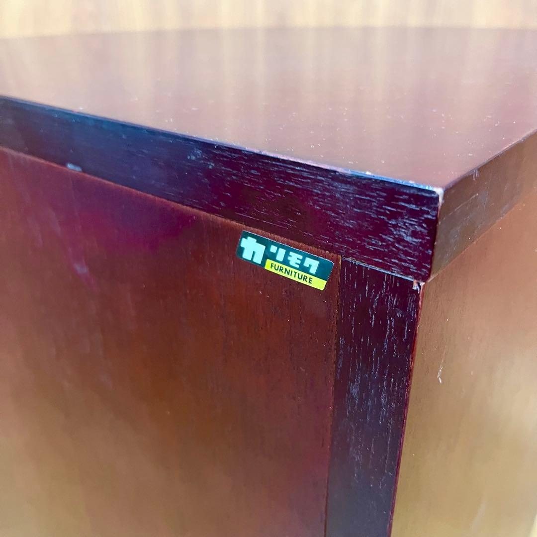 カリモク KARIMOKU コーナーキャビネット ガラス扉 木製 赤茶 オールド