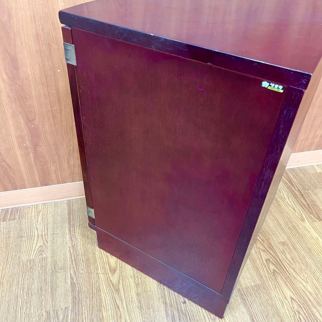 カリモク KARIMOKU コーナーキャビネット ガラス扉 木製 赤茶 オールド