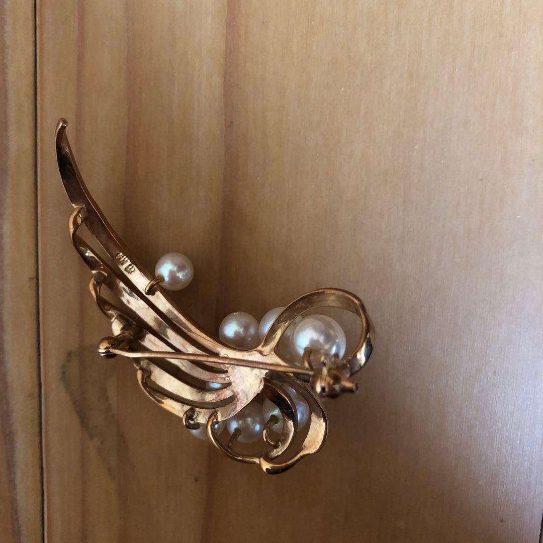 ゴールドパールブローチ