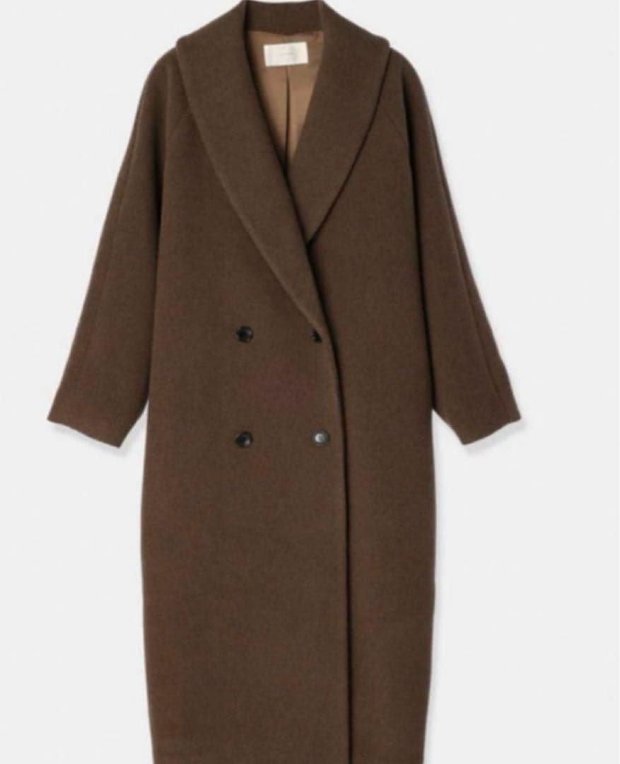 ジャケット・アウター LOUREN big shawl collar double coat