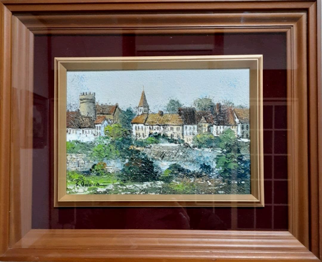 真筆保証　井上しげひろ筆　題　ルクセンブルク　油彩　SM    キャンバス