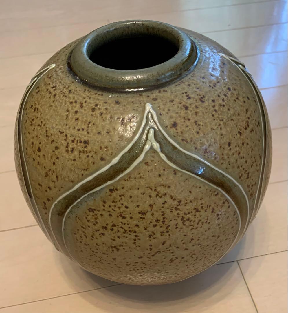 【稀少】　小樽窯 白勢陶園　花弁文壺　白勢栄悦作　花器　花瓶　壺