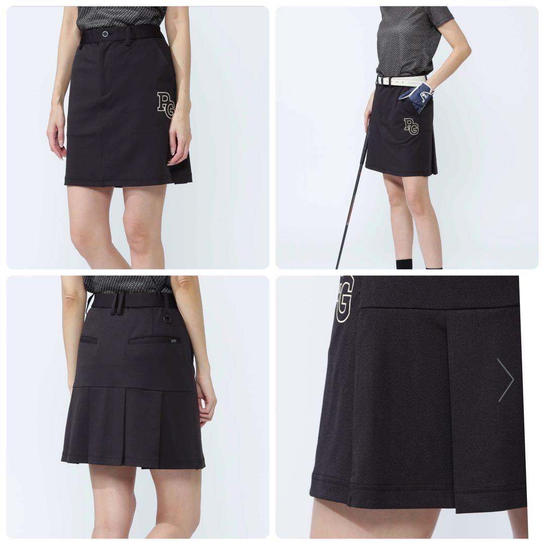 極美　2025　パーリーゲイツ　セットアップ　梨地　プリーツ　ポロ　スカート