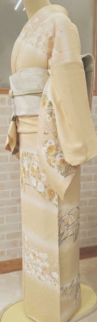 訪問着4点フルセット、着物、袋帯、帯締め、帯揚げ ゆき丈69