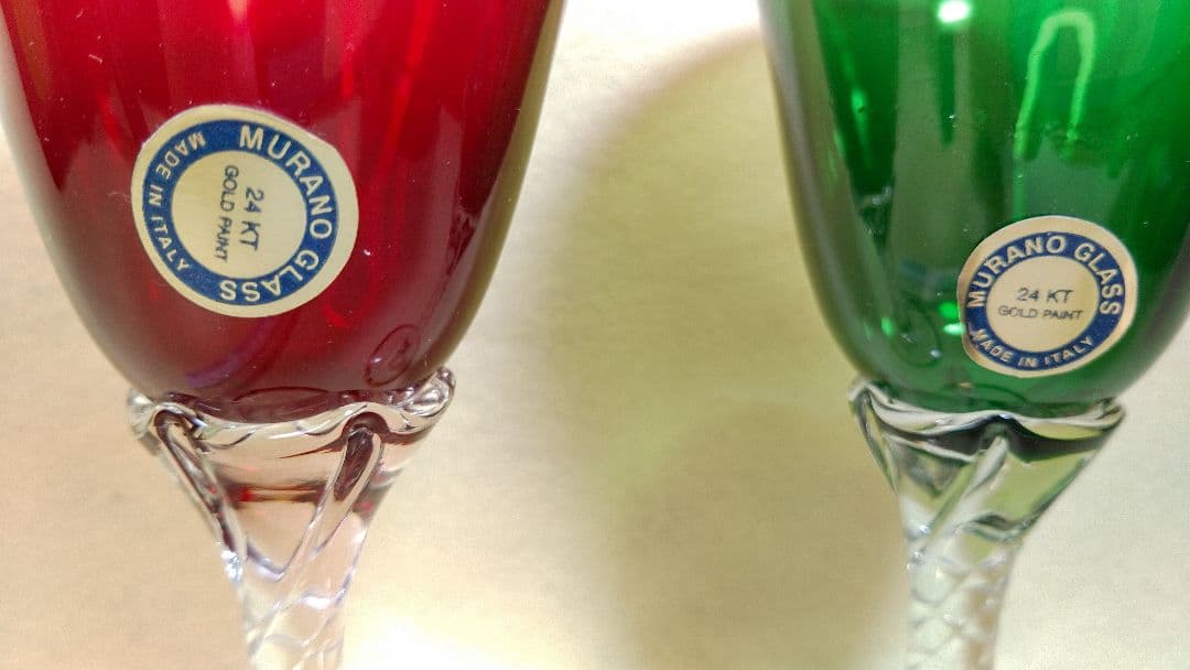 24KT純金ベネチアングラス　ワイングラス？2個セット
