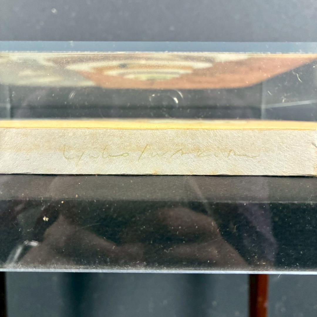 美品 岩切裕子「雲の記念日」木版画 直筆サイン・画廊シール有 お洒落な立体額装