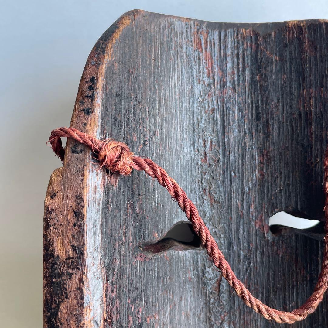 【詳細不明だが古そう】能面 お面 マスク 木彫 彫刻 骨董 古美術