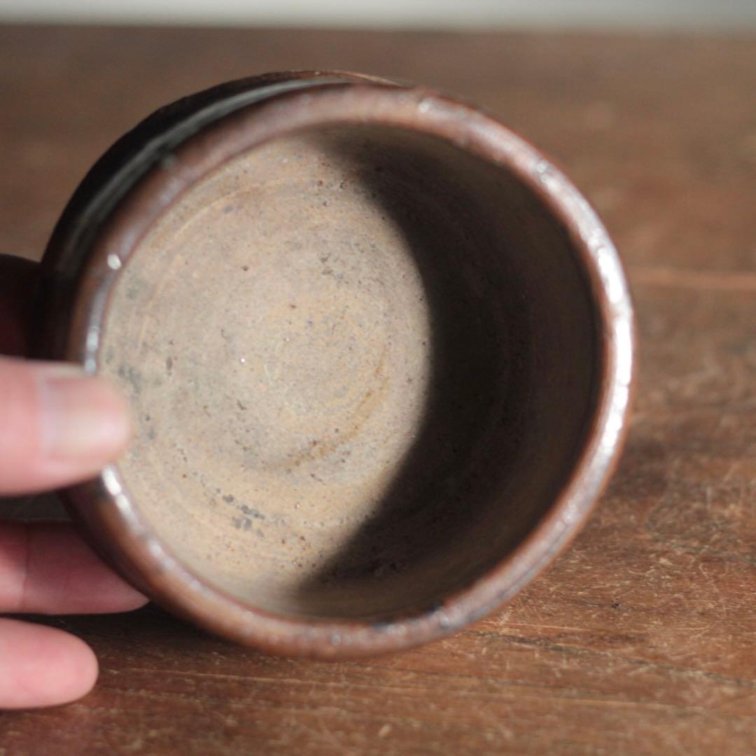 鉄釉 半筒 茶碗 野香炉 古美術 古道具 アンティーク