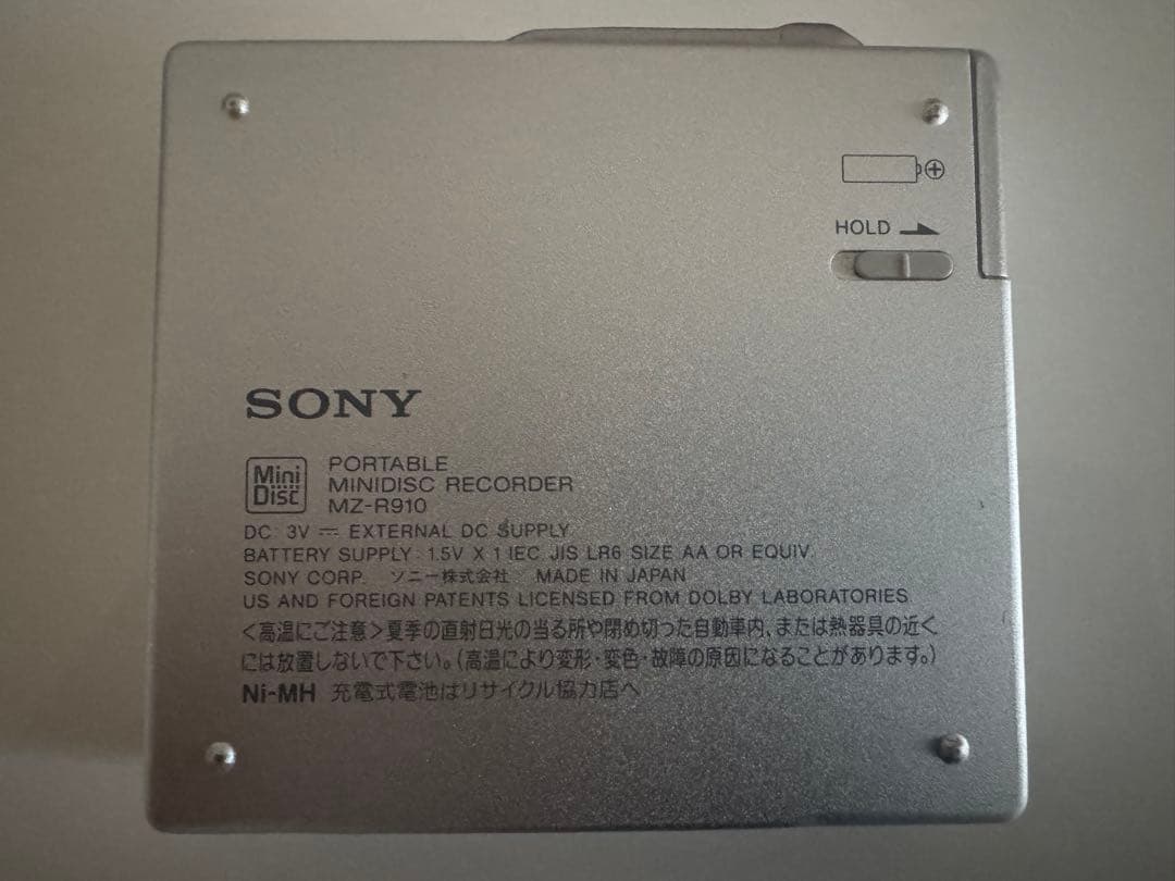 SONY ポータブルミニディスクレコーダー MZ-R910 MD1枚付