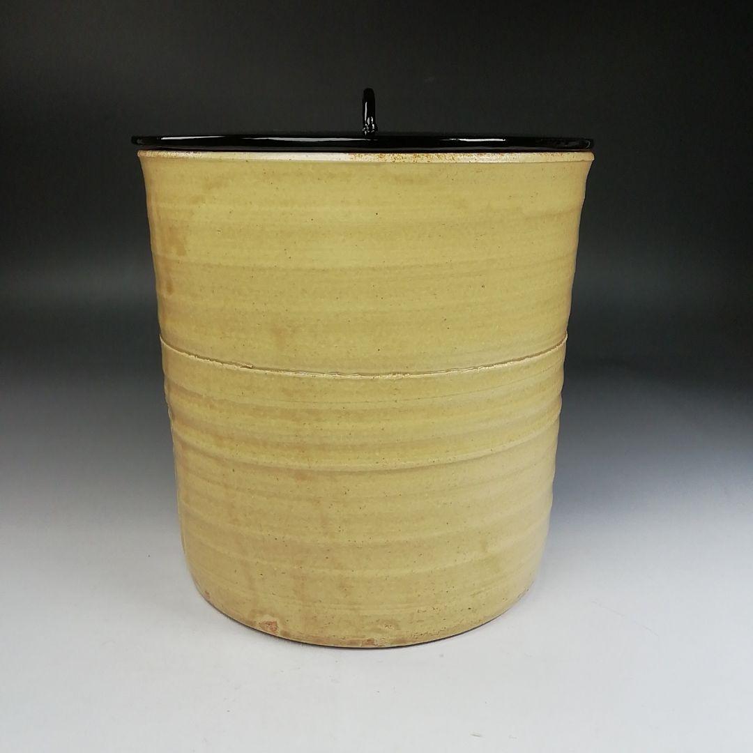 Ｗ３６　水指　『黄瀬戸　棒ノ先』『中村秋峰 造』　共箱　茶道具