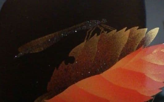 崎田宏作　水鏡　蒔絵　内銀　棗　共箱　共布　略歴付　茶道具