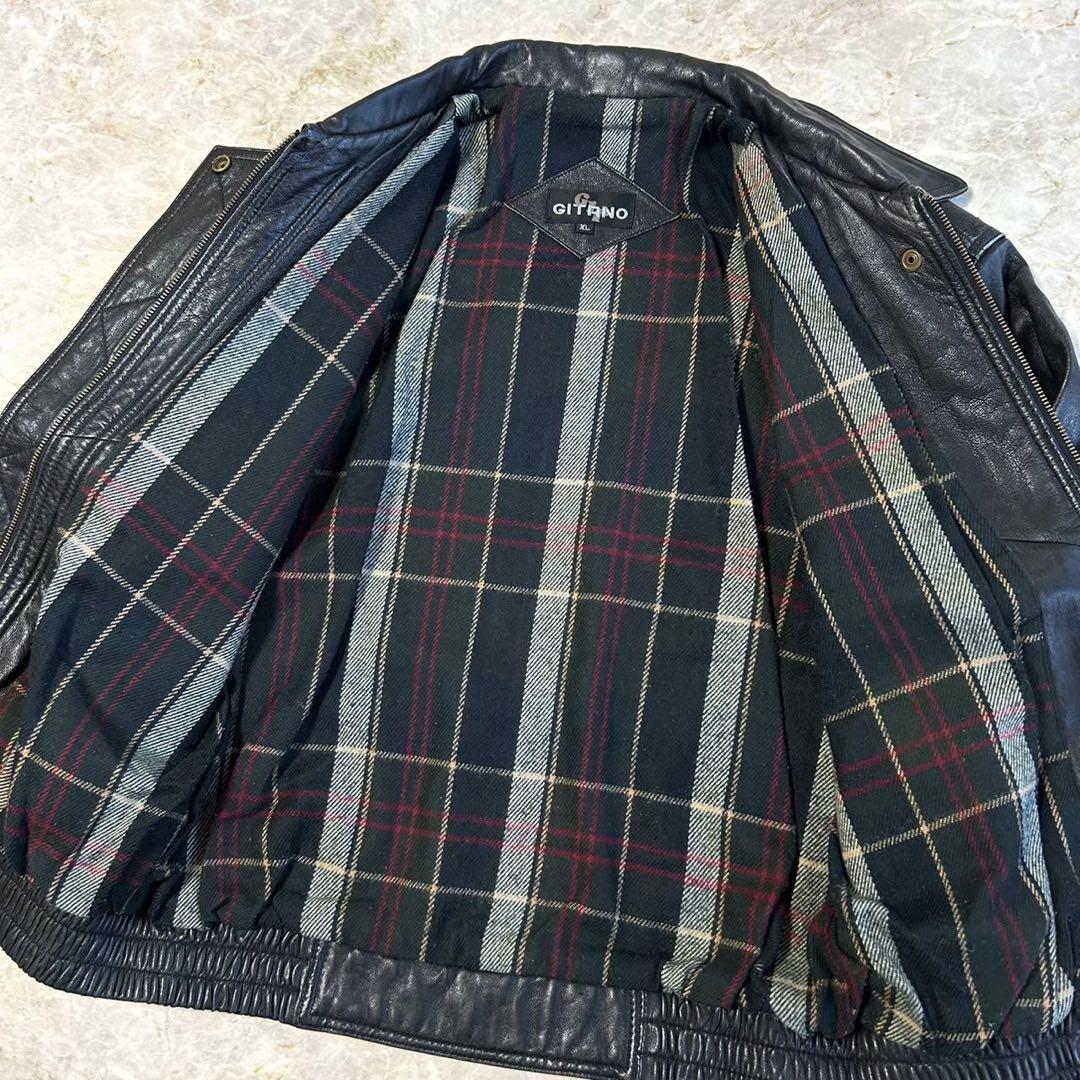 羊革 シープスキン ショート丈 レザー ボンバージャケット ブルゾン フライト