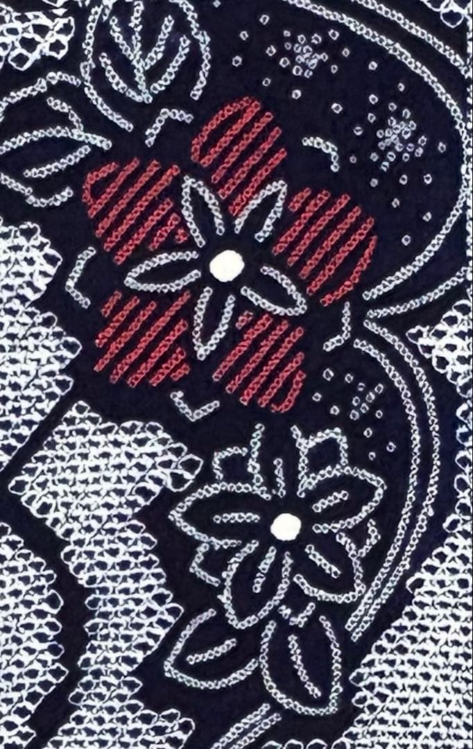 有松絞りの浴衣　花