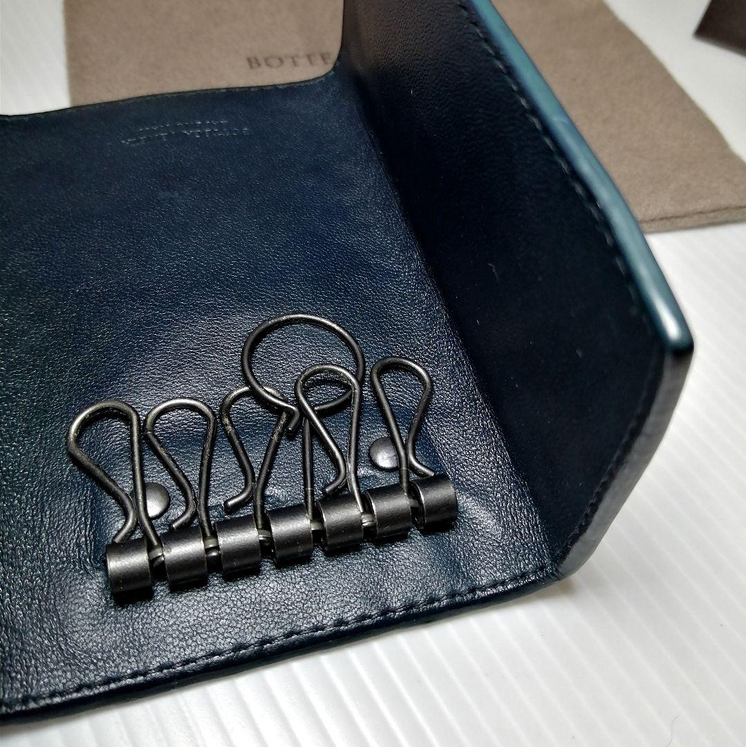 ◆ボッテガヴェネタ◆高級 キーケース レザー 極美品 ネイビー イントレチャート