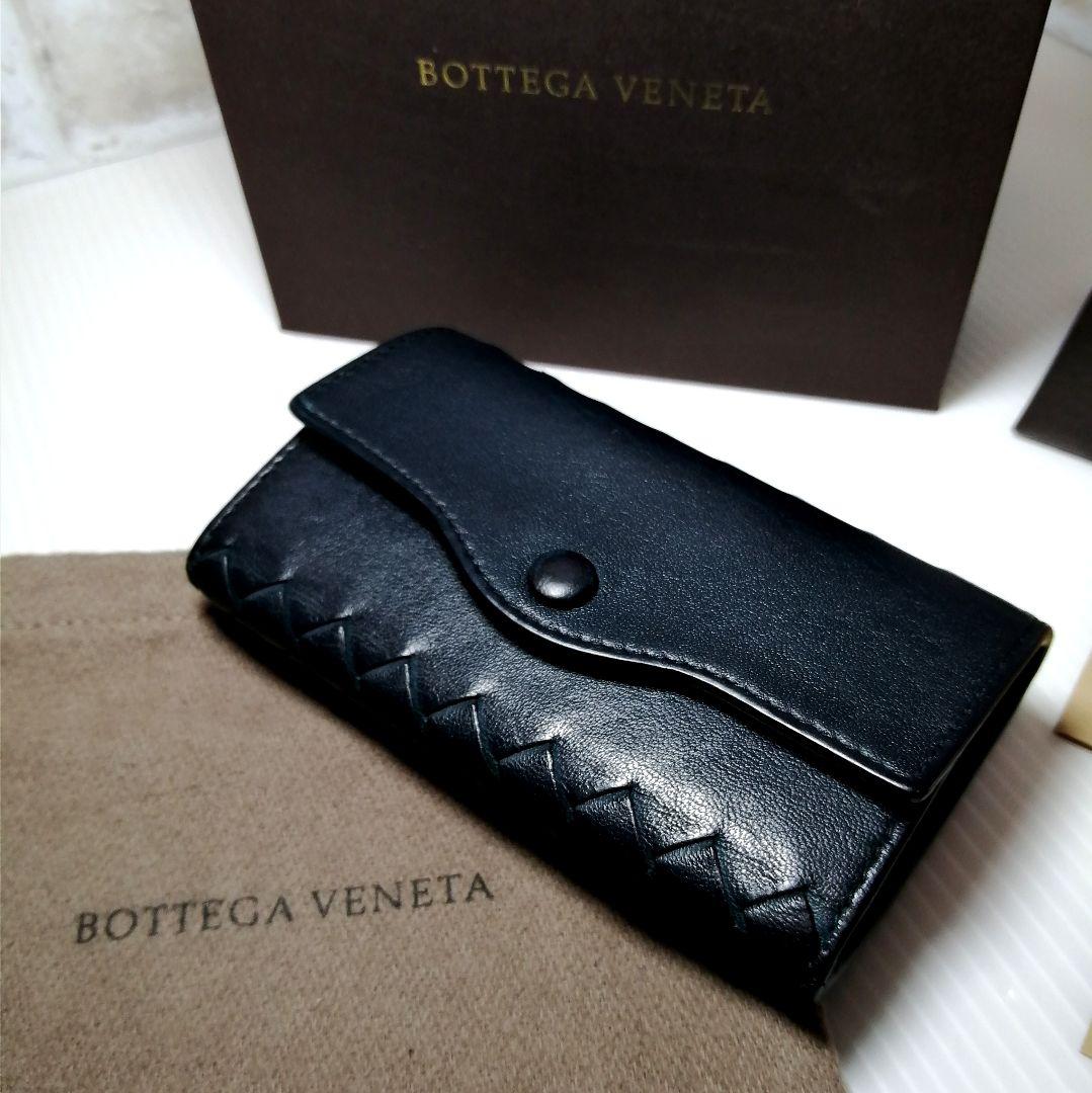 ◆ボッテガヴェネタ◆高級 キーケース レザー 極美品 ネイビー イントレチャート