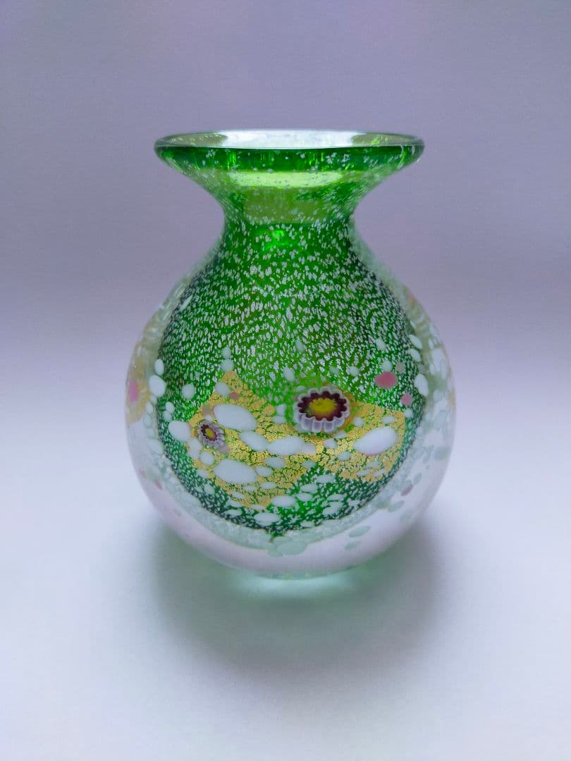 【新品未使用】黒木国昭　花器　金銀彩　春爛漫