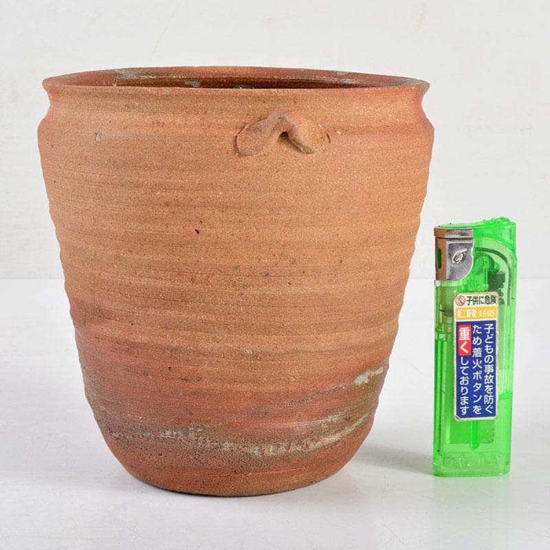 備前焼　火襷　ひだすき　三耳壷火入　時代箱付　V　R4826