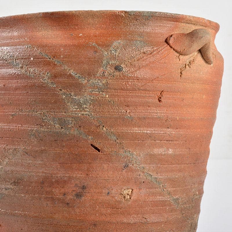 備前焼　火襷　ひだすき　三耳壷火入　時代箱付　V　R4826