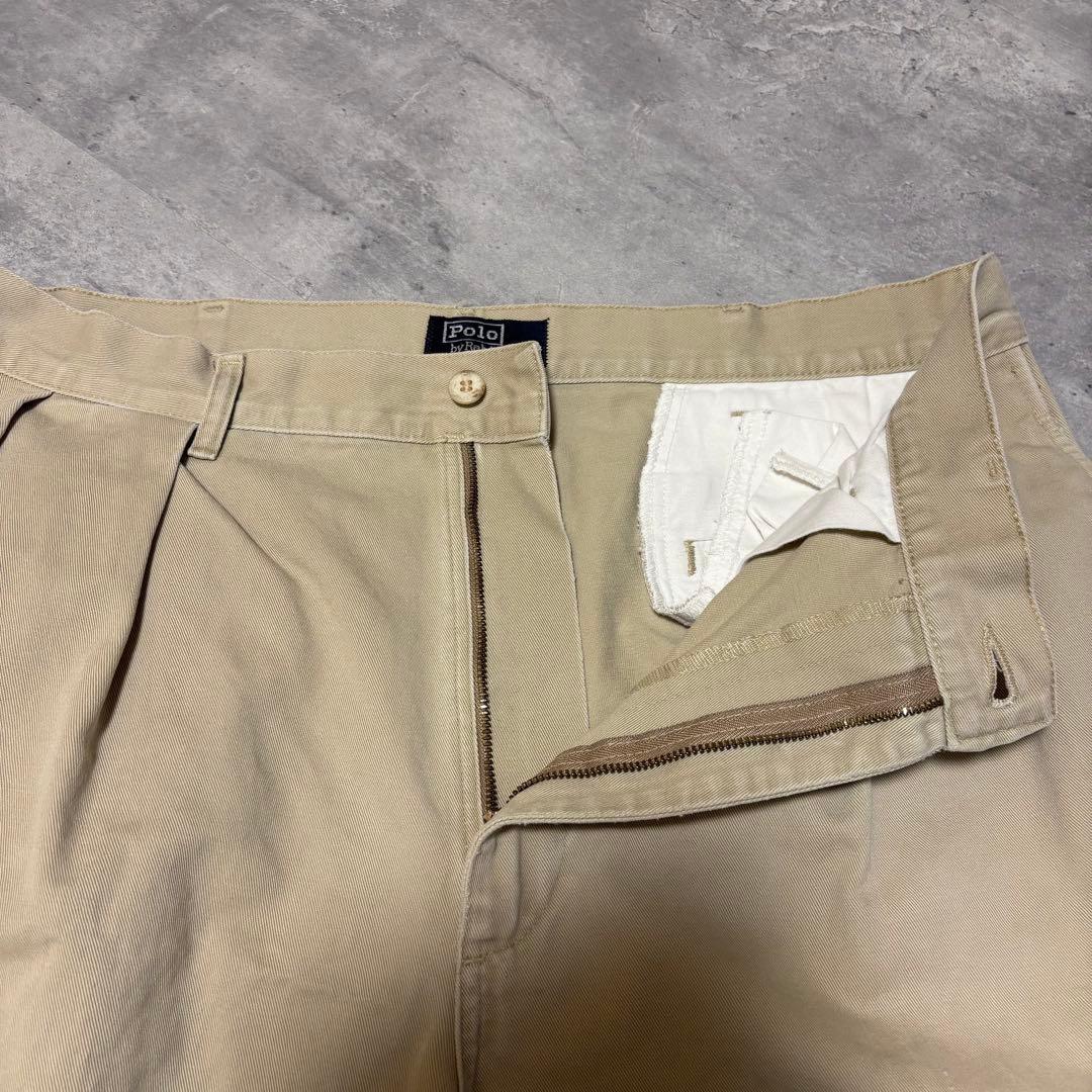 90s ポロバイラルフローレン　USA製 ポロチノ　チノパン　初期タグ　2タック