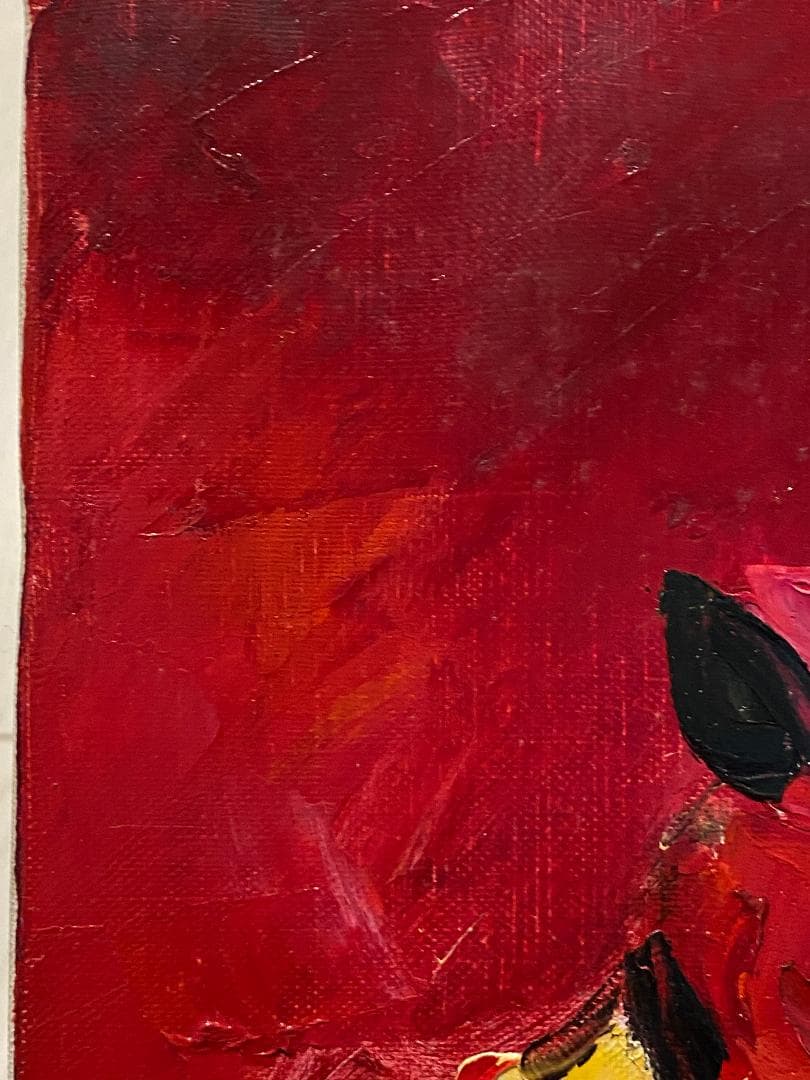 「真作」湯浅洋子「花」静物画　油彩画　額装　サイン有り　F8号