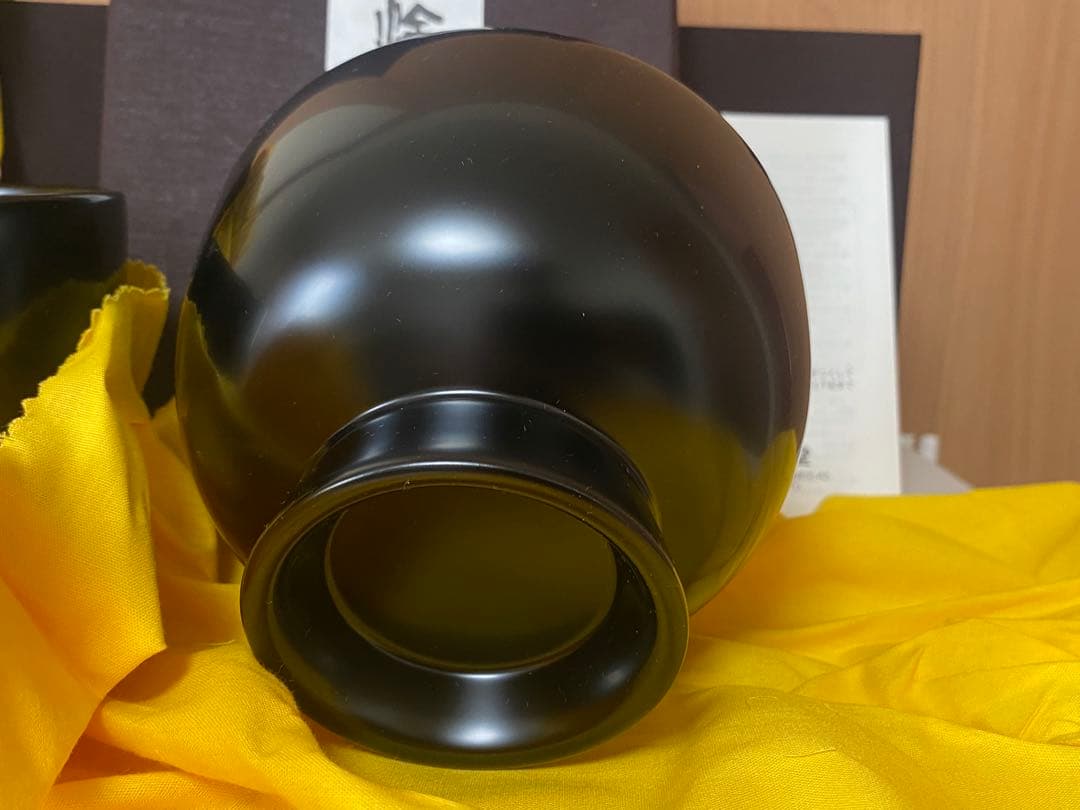 希少 輪島塗 合鹿椀 5個セット 大向高洲堂 花椀 お椀 汁椀 黒塗 五客