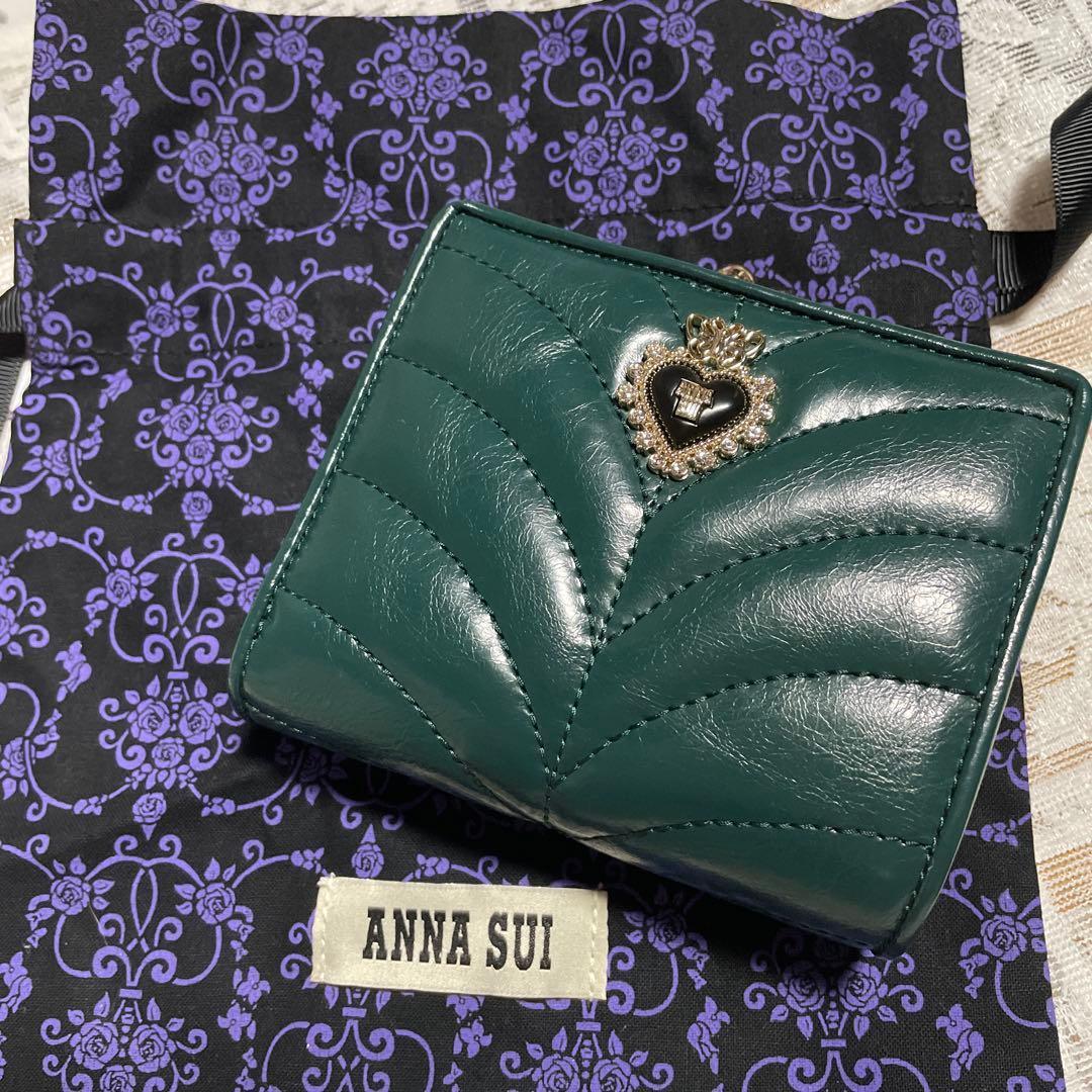 ANNA SUI ポワロ　がま口財布　折り財布　アナスイ　レザー財布　極美品