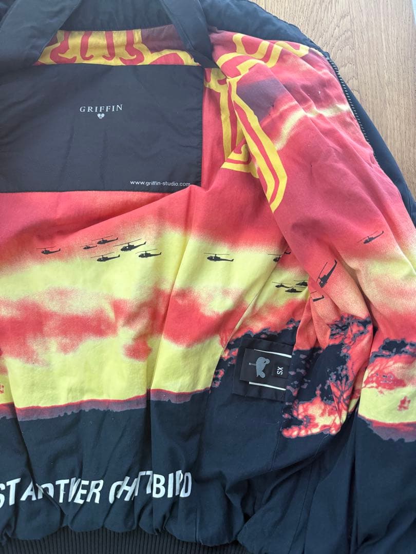 グリフィン　黒 ボンバージャケット ジッパー付き