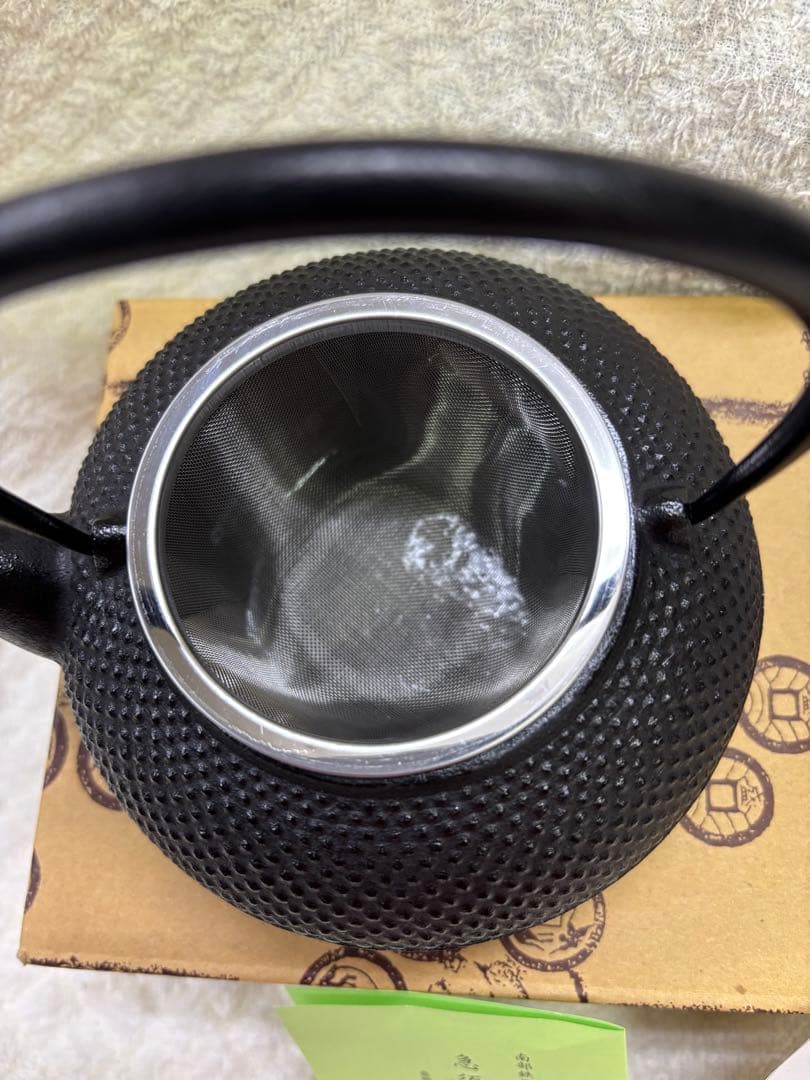 新品　南部鉄器　鉄製急須 黒 ステンレスフィルター付き