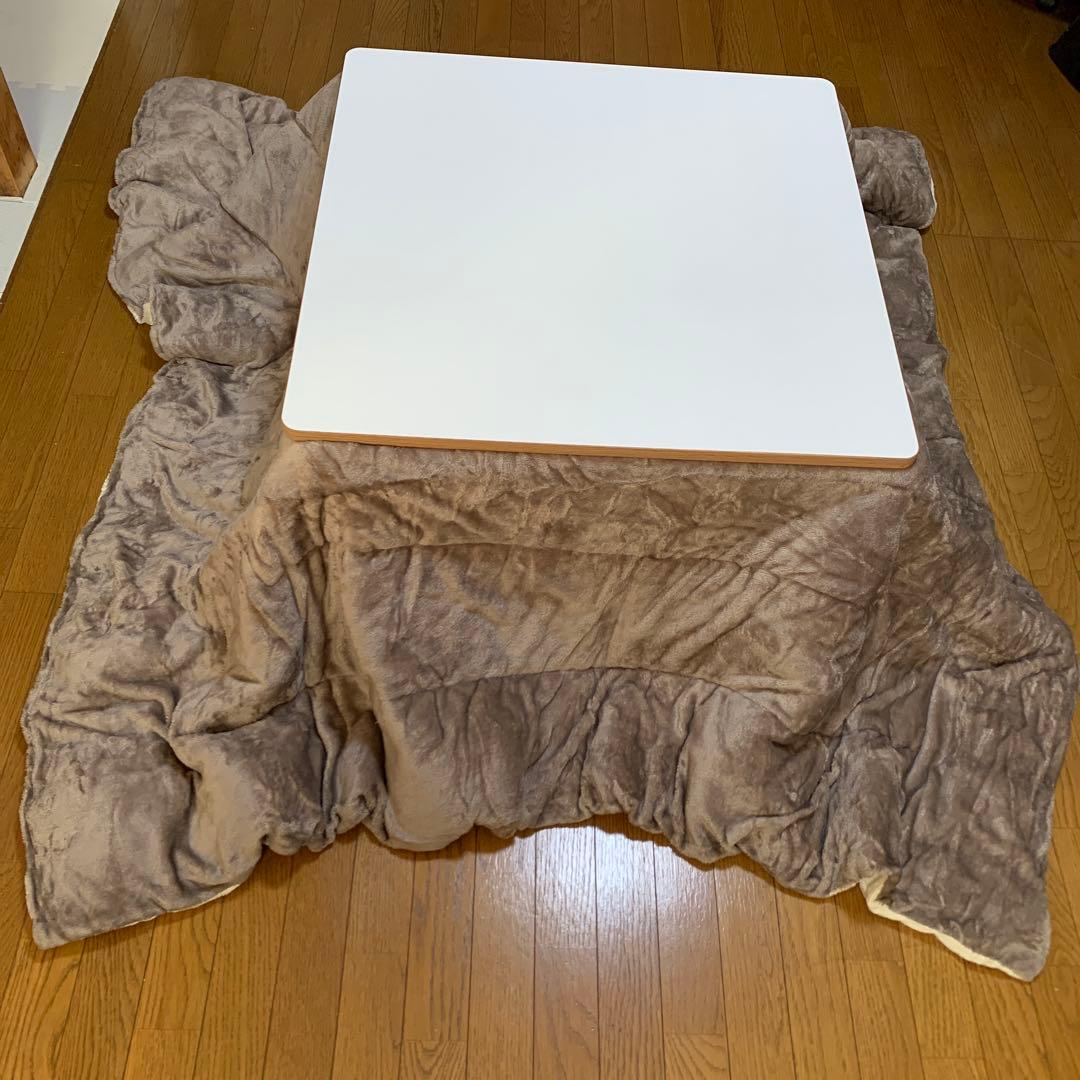 【Rin】 こたつテーブル 正方形 こたつ布団 リバーシブル 2点セット