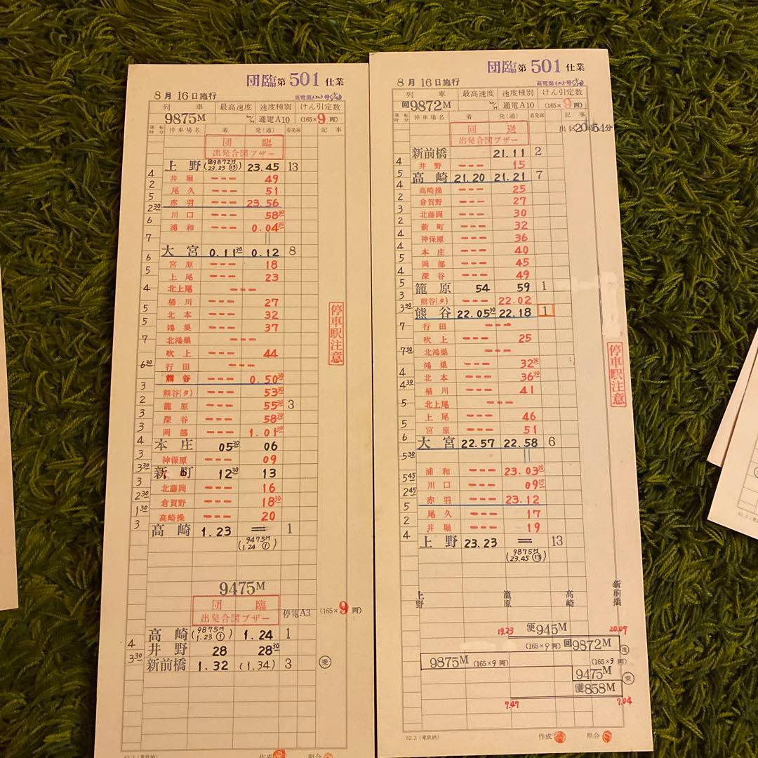 鉄道　スタフ　籠原区　団臨　14行路