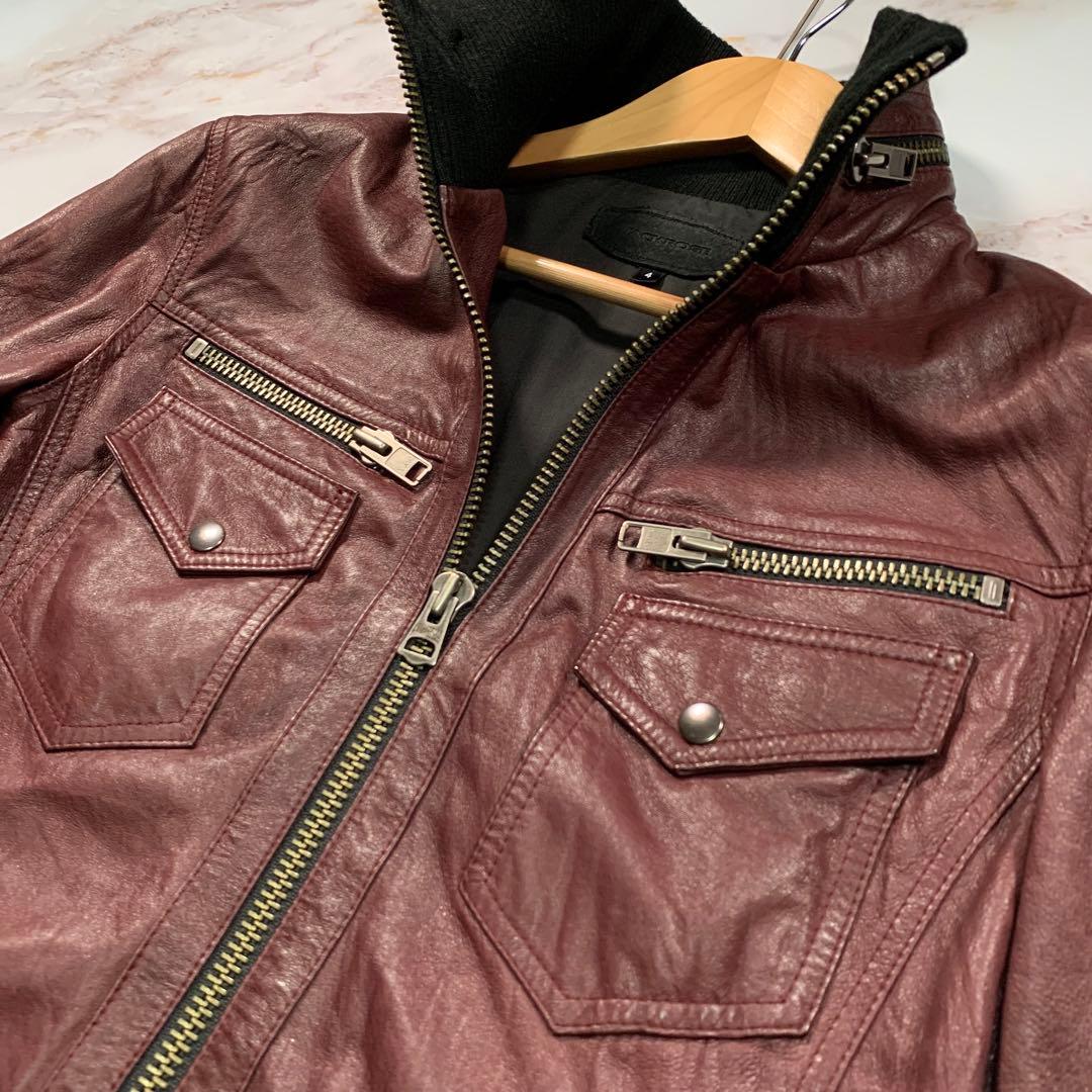 JACKROSEジャックローズピッグレザー ハイネック シングルライダース