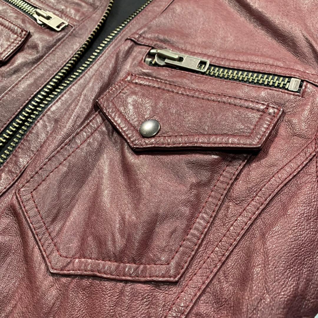 JACKROSEジャックローズピッグレザー ハイネック シングルライダース