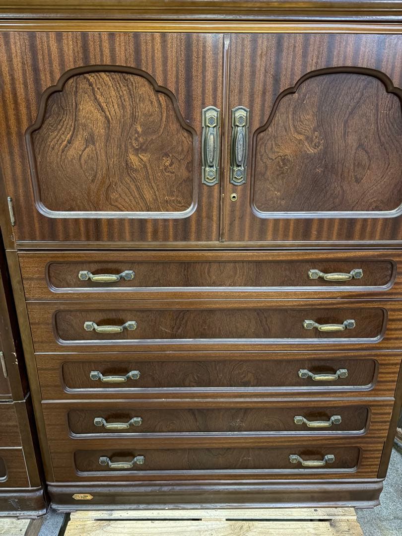 木製タンス 1扉　5引き出し 1080x360x1380mm 婚礼タンス