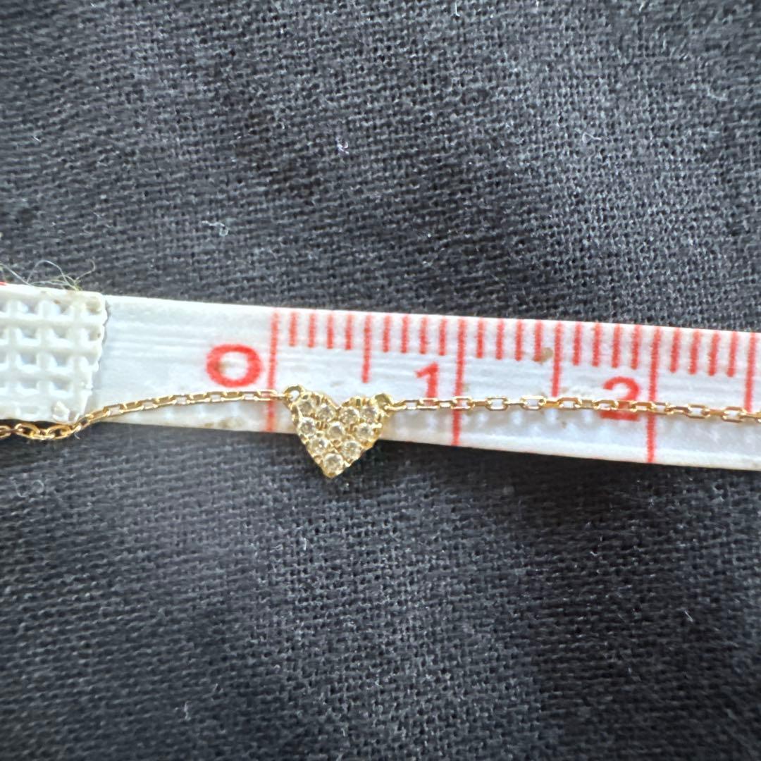 【最終値下げ】AHKAH ハートパヴェ アンクレット イエローゴールドアーカー