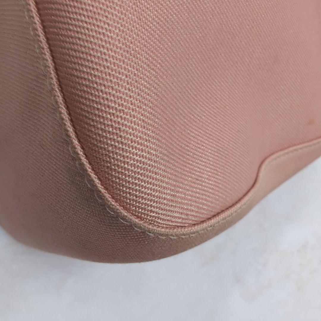 バーバリーブルーレーベル トート ハンドバッグ 金具 ロゴ キャンバス ピンク